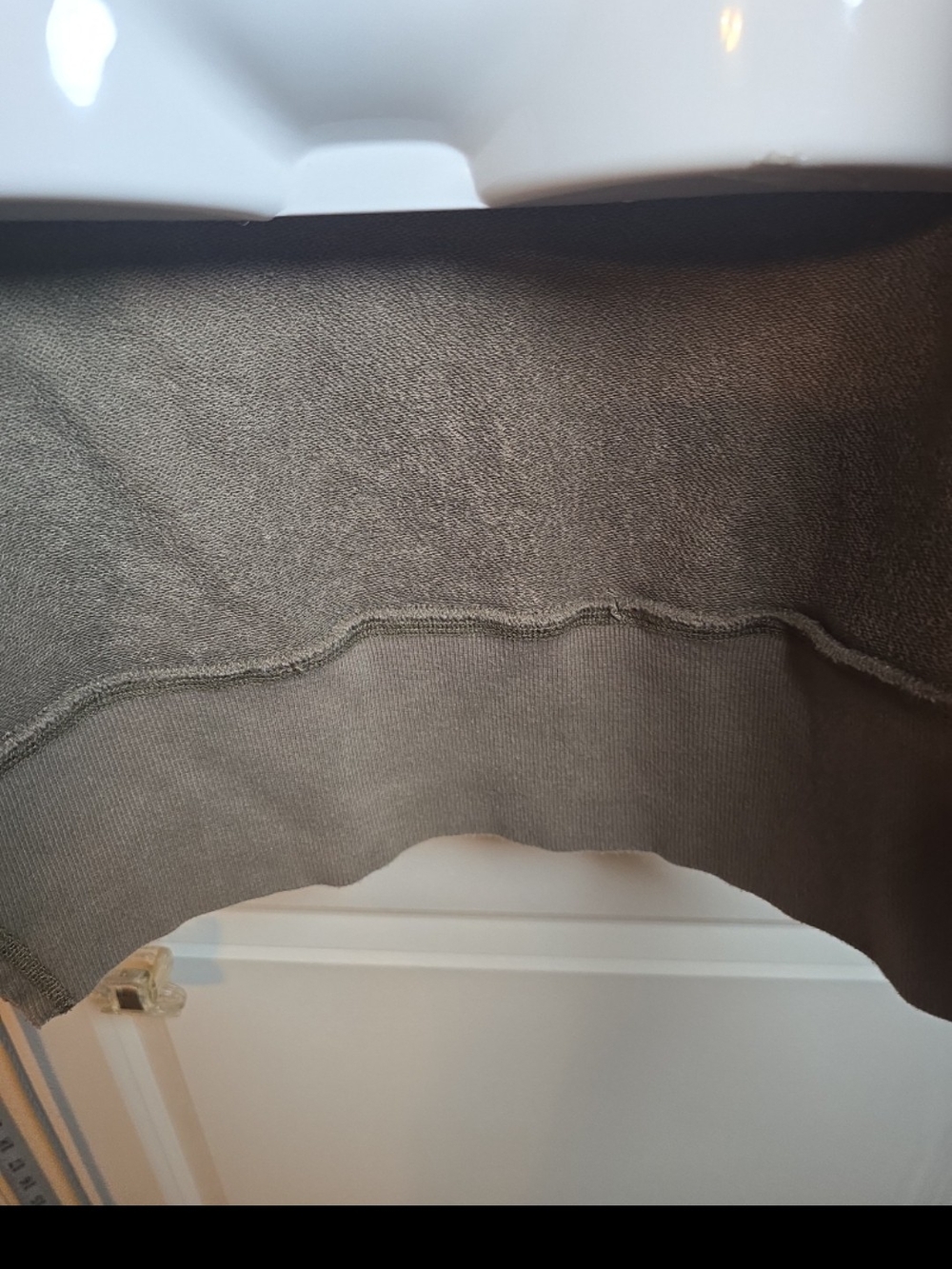 HTF taupe brown oversized v-neck Womens sweatshirt "Let's just go" S-M - Picture 4 of 7